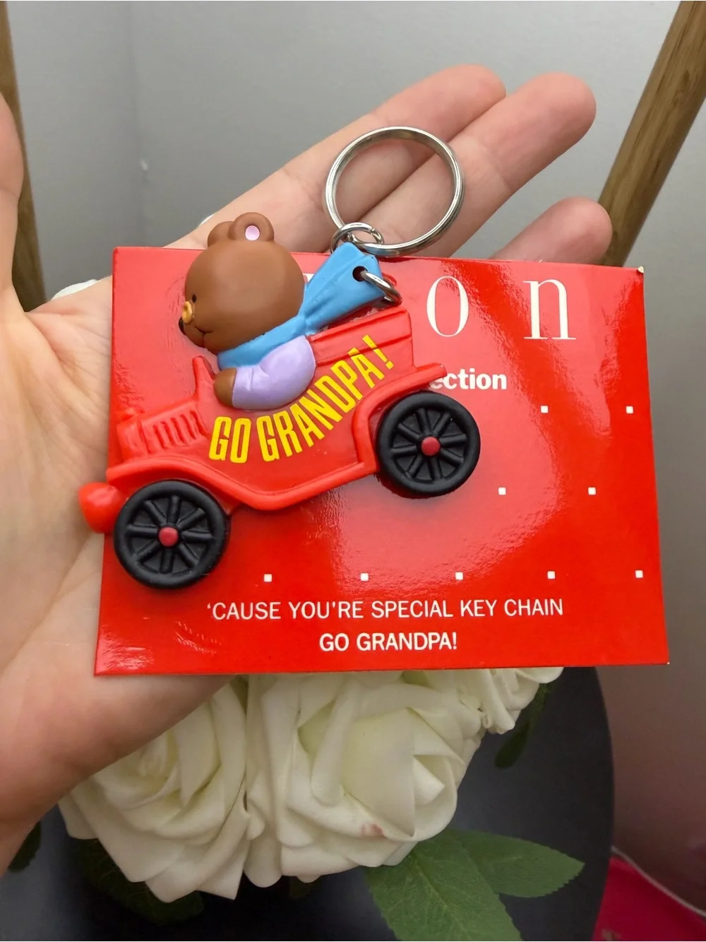 Go Grandpa! Red Bear Car Keychain – Kid Toy Accessory